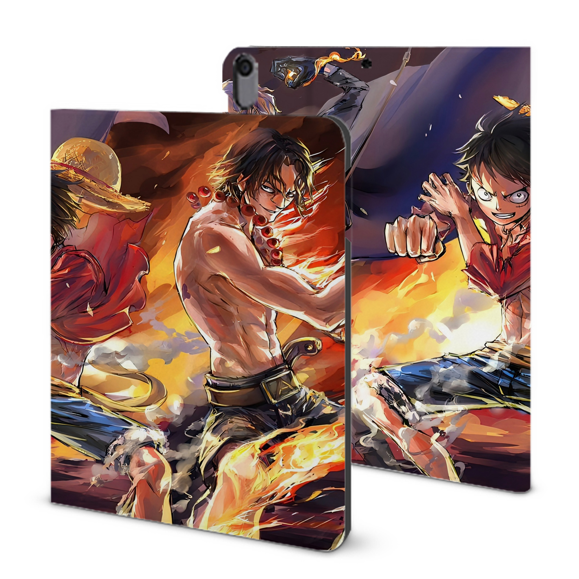 （画像用） ワンピース ONE PIECE IPad ケース ブック型 PUレザー TPU 耐衝撃 軽量 薄型 ペン収納なし 全面保護 IPad 各モデル対応